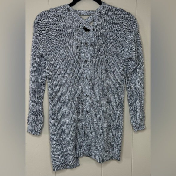 NWT Cloud Chaser Metallic Braided Knit Open Duster Cardigan Womens Medium - Picture 2 of 9